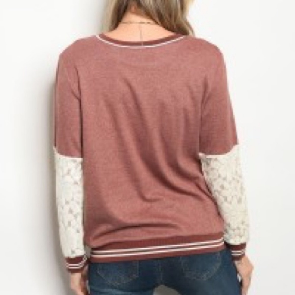 Long Sleeve Mauve Top - Picture 2 of 4